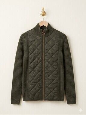 Barbour International Quilted Sweater Jacket Small